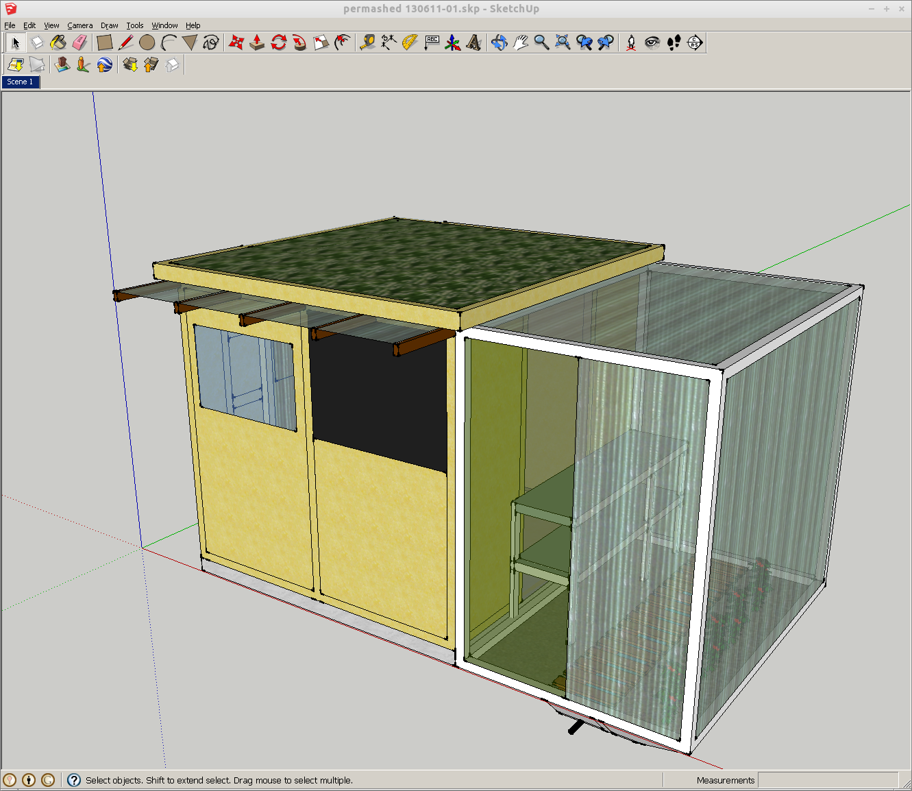 Greenhouse wall stage